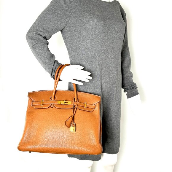 Sold on fashionreloved.com HERMES Togo Birkin 35 Gold on Gold Hardware Bag - Picture 3 of 14